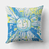 抽象芸術お洒落ハッピーサンワードアート クッション (裏面)
