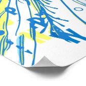 抽象芸術お洒落ハッピーサンワードアート ポスター (角)