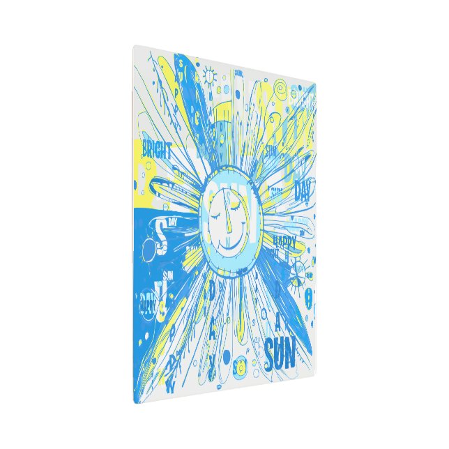 抽象芸術お洒落ハッピーサンワードアート メタルプリント (3/4)