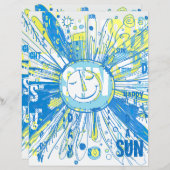 抽象芸術お洒落ハッピーサンワードスクラップブック紙 (正面/裏面)