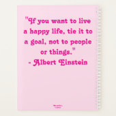 抽象芸術お洒落ピンクフラミンゴグリーンパープル プランナー手帳 (裏面)