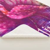 抽象芸術お洒落ピンクフラミンゴパーソナライズされた シェルパブランケット (3/4)