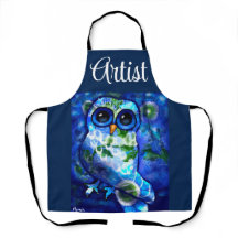 抽象芸術お洒落フクロウブルーグリーンフローラ