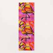 抽象芸術お洒落フラミンゴパーソナライズされたドリ ヨガマット (裏面)