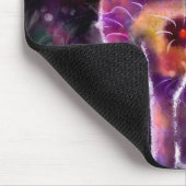 抽象芸術お洒落フローラキティ猫ブラックピンク マウスパッド (コーナー)