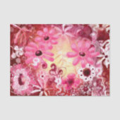 抽象芸術お洒落フローラ絵を描ズアートピンクレッド 薄葉紙 (正面)