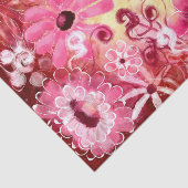 抽象芸術お洒落フローラ絵を描ズアートピンクレッド 薄葉紙 (詳細)