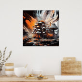 抽象芸術お洒落マッシュルームアート ポスター (キッチン)