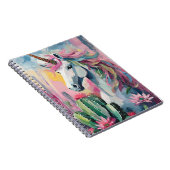 抽象芸術お洒落ユニコーンと多肉類 ノートブック (右側)