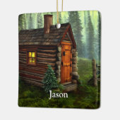 抽象芸術お洒落リトル狩りキャビン セラミックオーナメント (左)