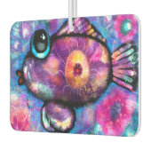 抽象芸術お洒落大目魚紫ティール（緑がかった色）ピンク カーエアーフレッシュナー (左)