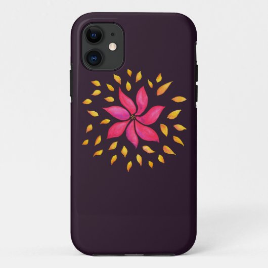 抽象芸術お洒落水彩ピンクフラワー Case-Mate iPhoneケース (裏面)