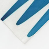 抽象芸術お洒落猫魚釣りをボートのモノグラム フリースブランケット (角)