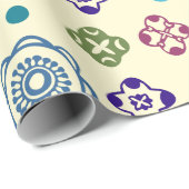 抽象芸術お洒落花柄 ラッピングペーパー (ロールコーナー)