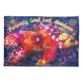 抽象芸術お洒落金魚パープルオレンジピンク 枕カバー (裏面)