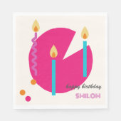 抽象芸術お誕生日ケーキとキャンドルモダン スタンダードランチョンナプキン (正面)