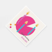 抽象芸術お誕生日ケーキとキャンドルモダン スタンダードランチョンナプキン (角)