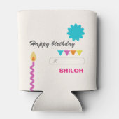 抽象芸術お誕生日ケーキろうそく 缶クーラー (裏面)