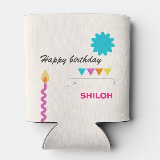 抽象芸術お誕生日ケーキろうそく 缶クーラー (裏面)