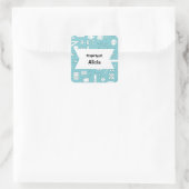 抽象芸術かわいい学校勉強パターンパーソナライズされた スクエアシール (バッグ)