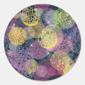 抽象芸術かわいい水玉模様サークル ラウンドシール (正面)