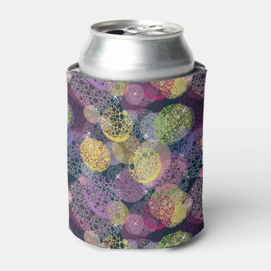 抽象芸術かわいい水玉模様サークル 缶クーラー (缶正面)