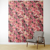 抽象芸術かわいい美しいピンクの花フローラデザイン タペストリー (インサイチュ)