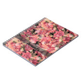 抽象芸術かわいい美しいピンクの花フローラデザイン ノートブック (左側)