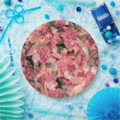 抽象芸術かわいい美しいピンクの花フローラデザイン ペーパープレート (パーティー)