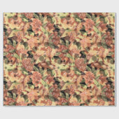 抽象芸術かわいい美しいピンクの花フローラデザイン ラッピングペーパー (フラット)