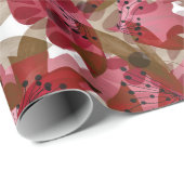 抽象芸術かわいい美しい赤い花フローラデザイン ラッピングペーパー (ロールコーナー)