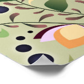 抽象芸術かわいらしの花の模様 ポスター (角)