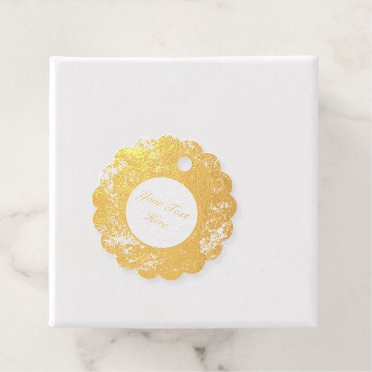 抽象芸術かわいらしゴールドフォイル（ばちゃばちゃ）跳ねるホワイト フェイバータグ (箱)