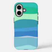 抽象芸術かわいらしジオメトリ図形（青と緑） Case-Mate iPhoneケース (裏面)