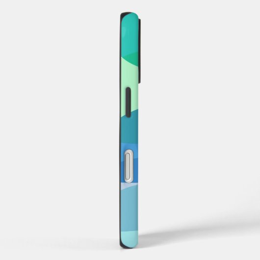 抽象芸術かわいらしジオメトリ図形（青と緑） Case-Mate iPhoneケース (裏面 / 右)