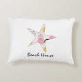 抽象芸術かわいらしスターフィッシュビーチハウス アクセントクッション (裏面)