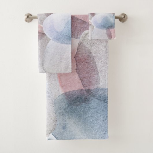 抽象芸術かわいらしパステル水彩形状型シャワーC バスタオルセット (インサイチュ)