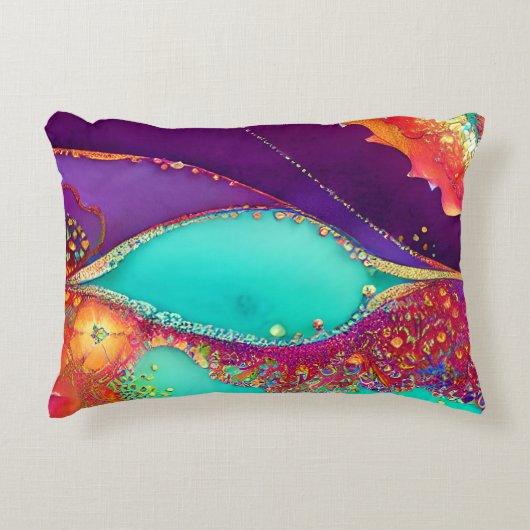 抽象芸術かわいらしビーチアート アクセントクッション (正面)