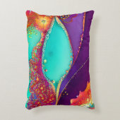 抽象芸術かわいらしビーチアート アクセントクッション (正面(垂直))