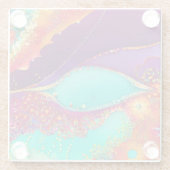 抽象芸術かわいらしビーチアート ガラスコースター (裏面)