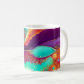抽象芸術かわいらしビーチアート コーヒーマグカップ (正面右)