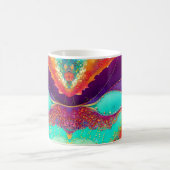 抽象芸術かわいらしビーチアート コーヒーマグカップ (中央)