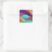 抽象芸術かわいらしビーチアート スクエアシール (バッグ)