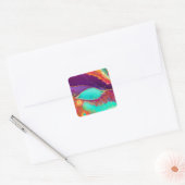 抽象芸術かわいらしビーチアート スクエアシール (封筒)