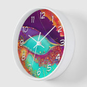 抽象芸術かわいらしビーチアート 壁時計 (傾斜)