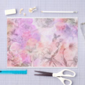 抽象芸術かわいらしフローラ水色デザイン 薄葉紙 (クラフト)