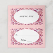 抽象芸術かわいらしペイズリーパターンの濃淡(ピンク) プレイスカード (外部開封)