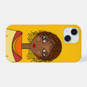 抽象芸術かわいらし顔ケース iPhone 15ケース (裏面横)