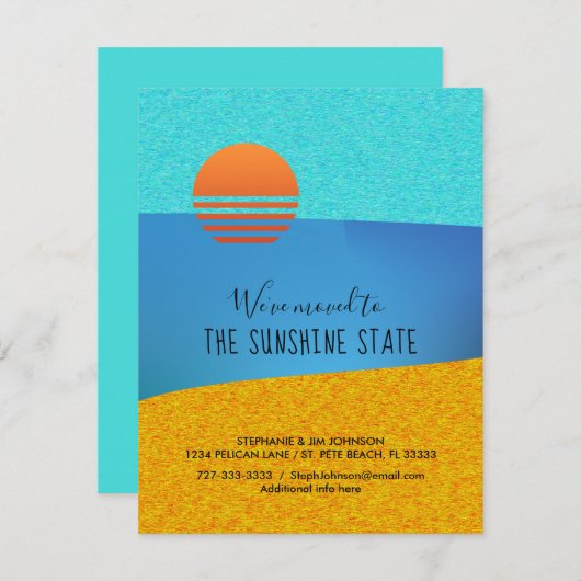 抽象芸術がサンシャイン州の新しいアドレスに移動 案内状 (正面/裏面)