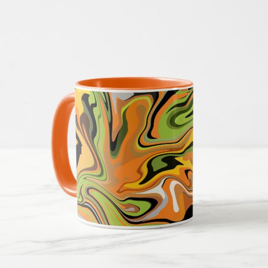 抽象芸術が流れる紅葉 マグカップ (正面左)